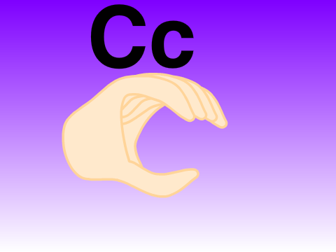 The letter C in sign language 