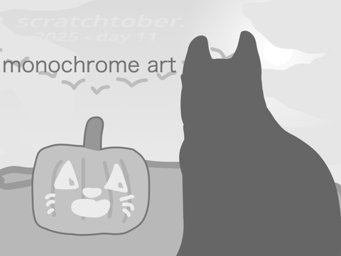 monochrome art - Scratchtober 2025 - Day 11 