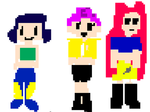 I made pixel versions of the k pop demon hunters characters