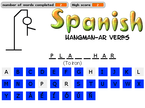 Spanish hangman-ar verbs