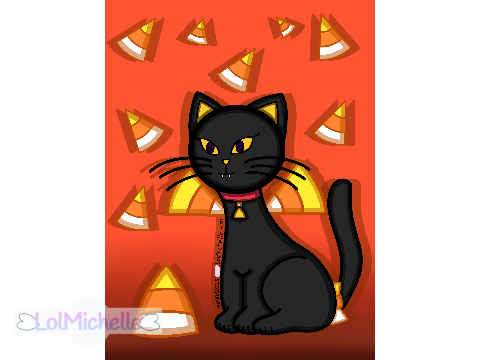 Art - Black Cat's Candy Corn