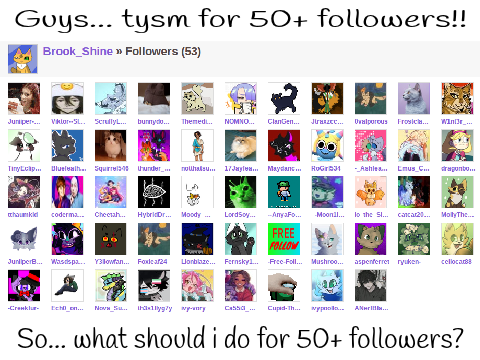 GUYS TYSM FOR 50+