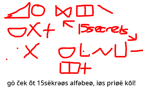 gö ček õt 15sëkrəøs alfəbeø :)
