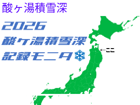 [1m突破]2026年の酸ヶ湯積雪深記録モニタ