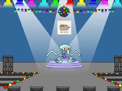 Add yourself dancing with Squidward 