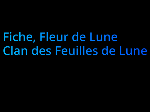 Fleur de Lune // Clan des Feuilles de Lune