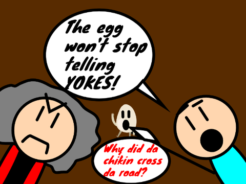 Ollgames And Teacher! Episode 3; The egg won't stop telling YOKES!!!