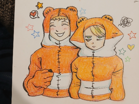 laios and marcille in their frogsuits !!! <3