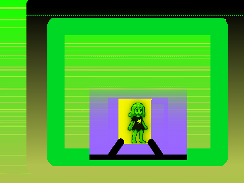 the test subject transforms into slime girl, styled clicker