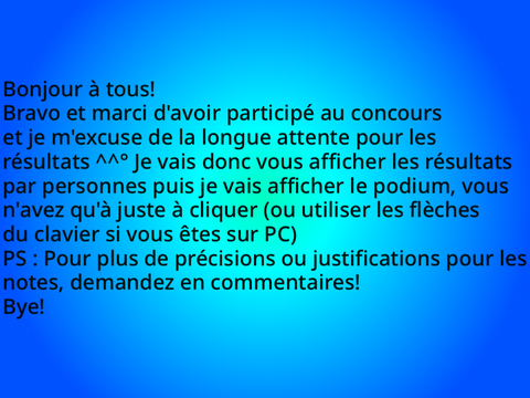 RÉSULTATS du concours!