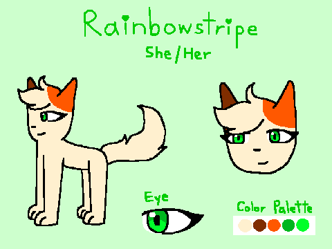 Rainbowstripe reference sheet