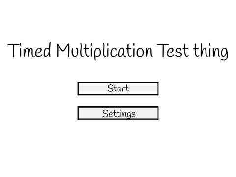 Timed Multiplication Test thing