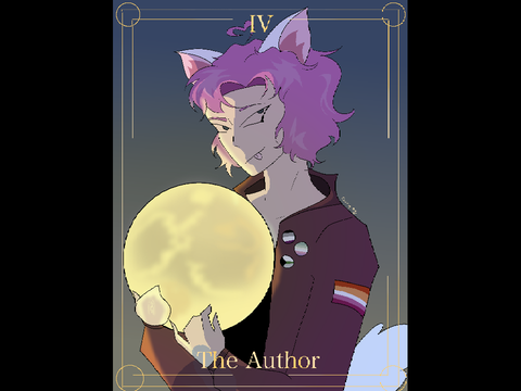 The Author tarot card // (i cant draw fursonas help :'D)