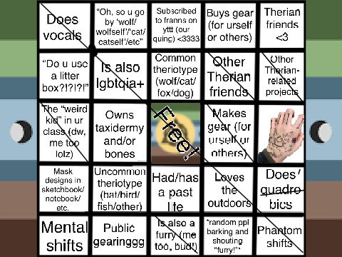 Therian bingo!!