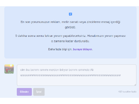LAN BEN NE DİDİM!!!(Yorum banı yidim)