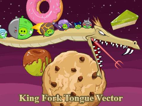 Angry birds King Fork Tongue Vector