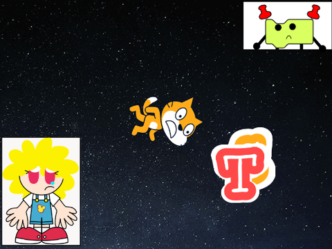 scratch cat on the space modded. you can drag the logos and the cat 