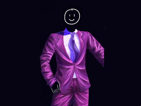 Drew a man in a suit
