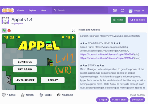 Simyyy’s Appel Speedrun Times