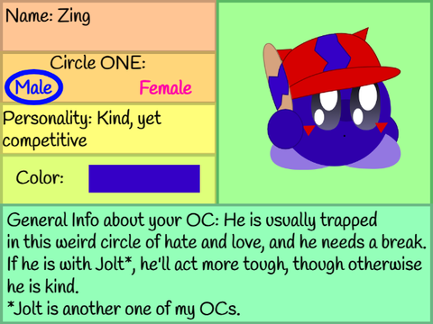 Kirby:The Journey Club! Sign-Up!: Zing