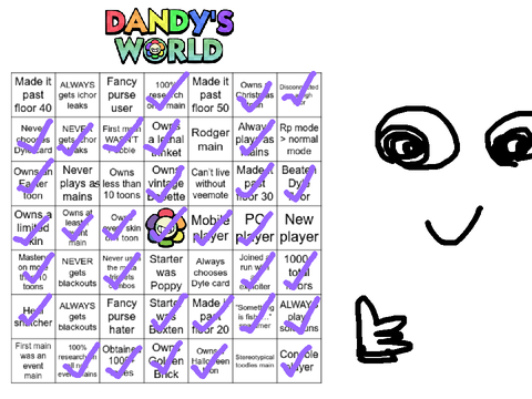 GIANT dandy’s world bingo!!! remix