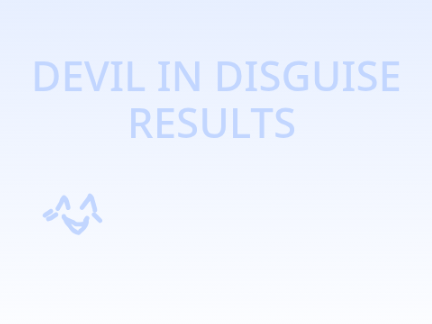 ~'Devil in Disguise'~  RESULTS!
