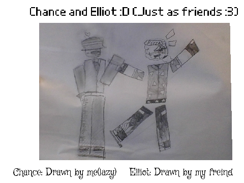 An art duet me and my friend did :D (on paper)