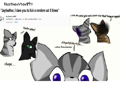 Jay feather dare: Cat licking