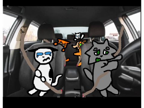 my ocs in the car :D