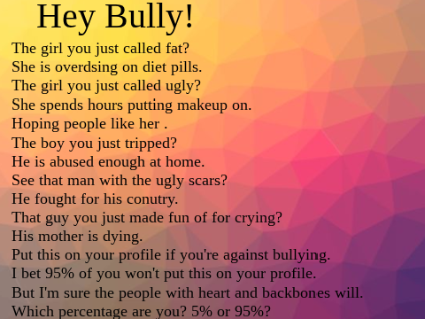 Remix this if you are against bullying.