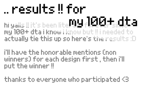.. results !! for my 100+ dta <3