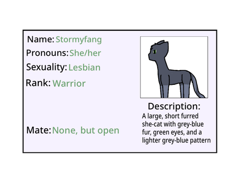 Warrior Cats Rp Character Card remix