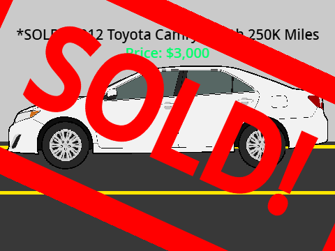 [FOR SALE] 2012 Toyota Camry L