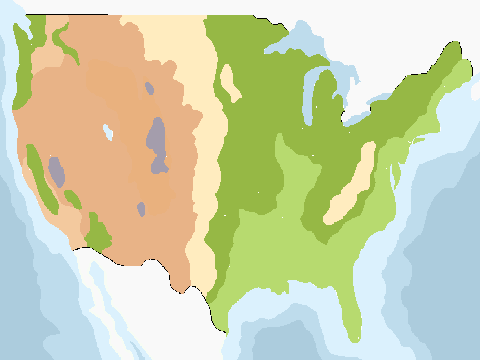 (Contiguous) United States - (Terrain) Map