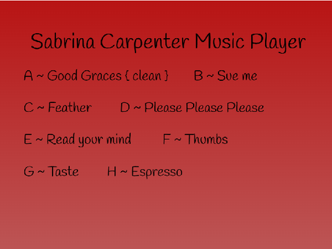 Sabrina Carpenter Music Player