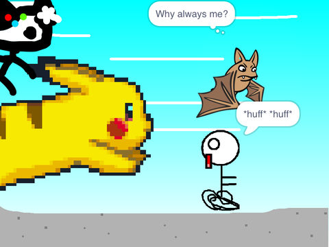 Add yourself running/riding from/on a giant Pikachu! remix remix