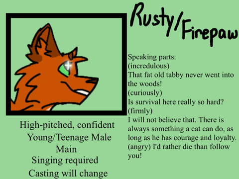 Warriors: The Musical - FirestarAudition!