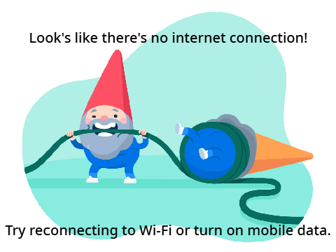 My No Internet screen