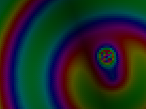 Liquid Rainbow with a blob floating around