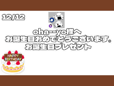 お誕生日おめでとうございます。