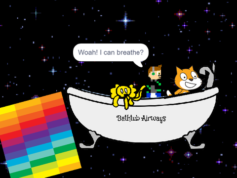Add youself in a bathtub flying in space remix