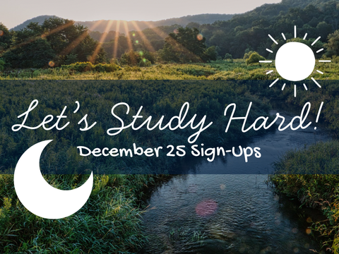 Let's Study Hard! ⏾ December 25 Signups