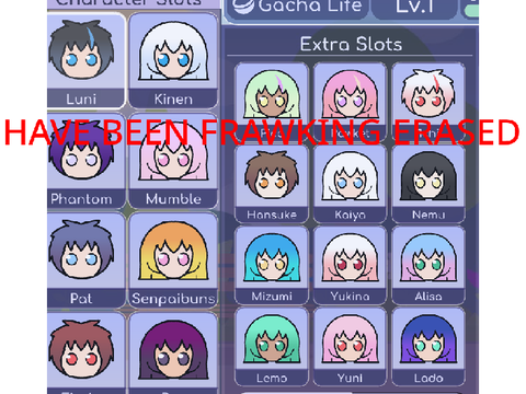 Oc's being erased on Gacha Life!!