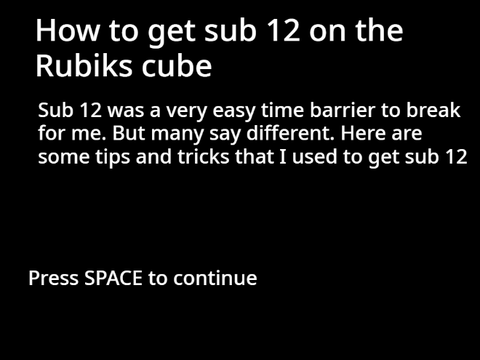 How to get sub 12 on the Rubiks cube 