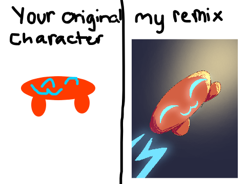 So I will be drawing your OCs in my style remix remix