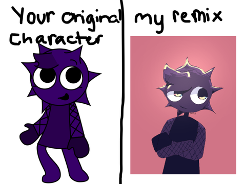 So I will be drawing your OCs in my style remix remix-2