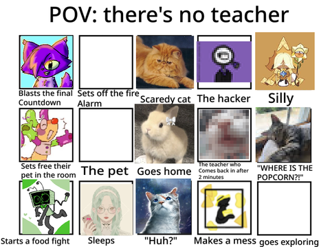 The teacher’s not in the classroom! Who are you?! :)  remix remix