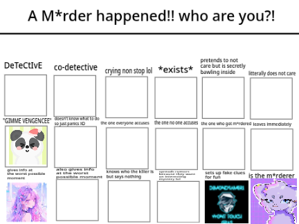 A M*rder happened!! who are you?! >:>>> 