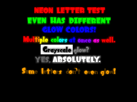 glowing letters test