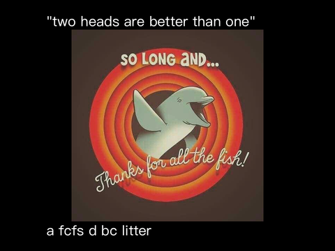 "two heads are better than one" - a bc fcfs d litter